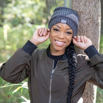 Satin Lined Winter Beanie Charcoal