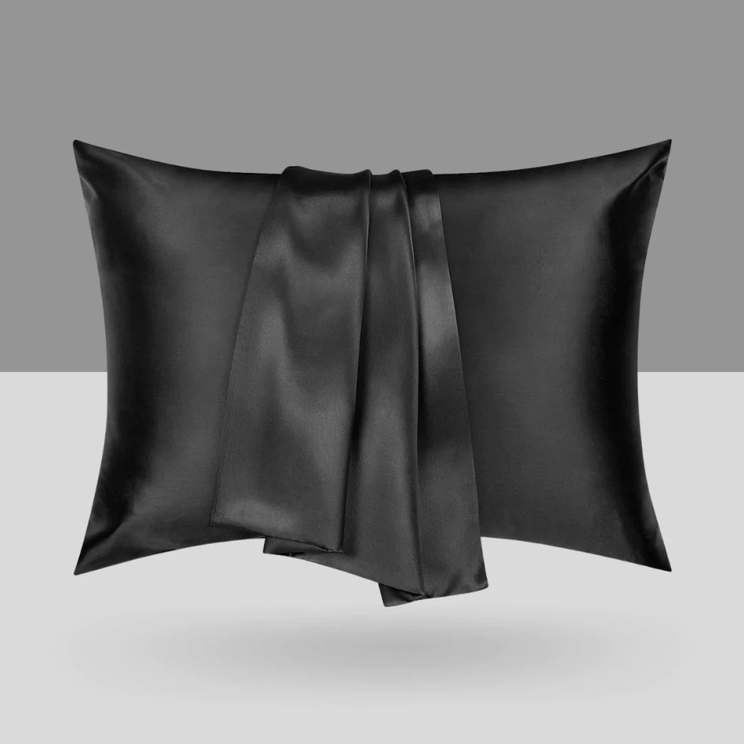 Luxury Mulberry Silk Pillowcase Black, Standard