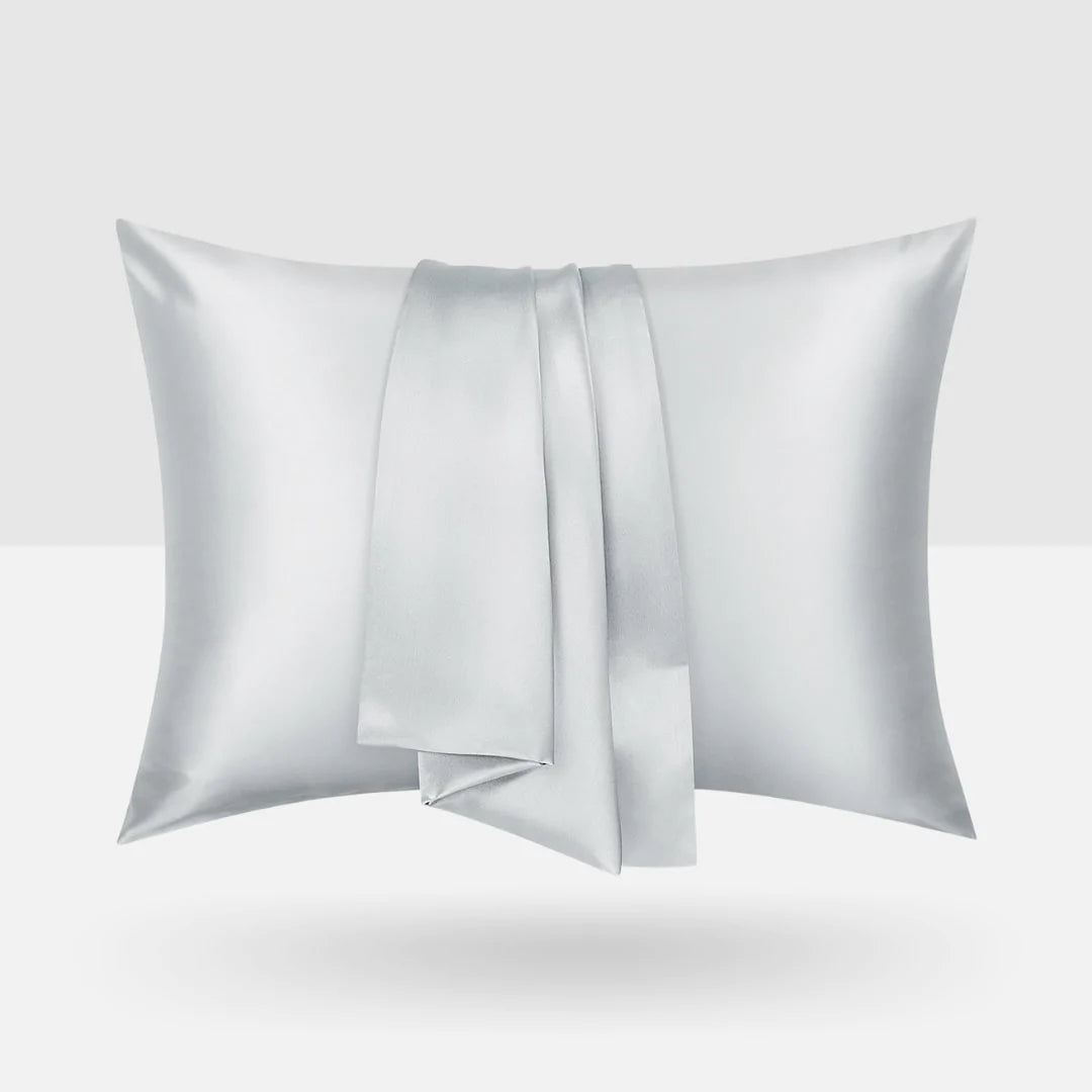 Luxury Mulberry Silk Pillowcase Silver, Standard
